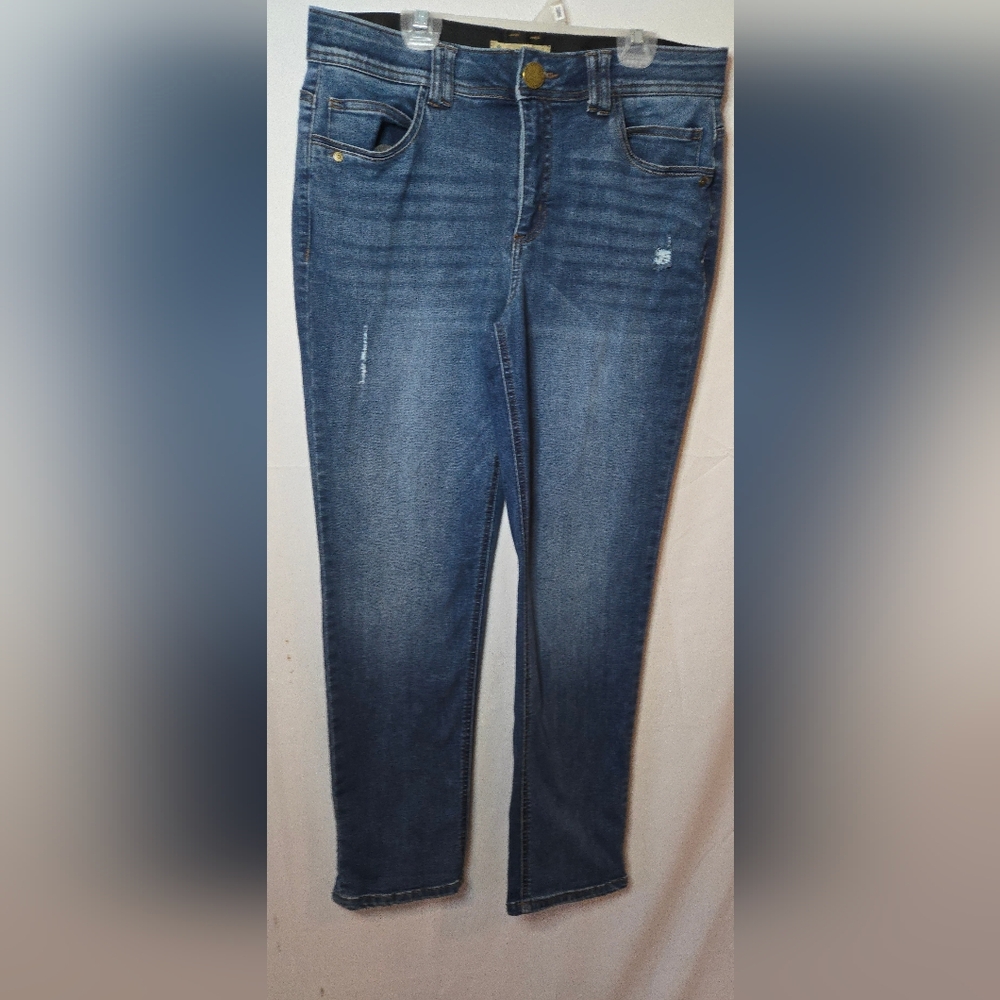 Democracy "Ab"solution Straight Leg Indigo Blue Denim Jeans Women's 12